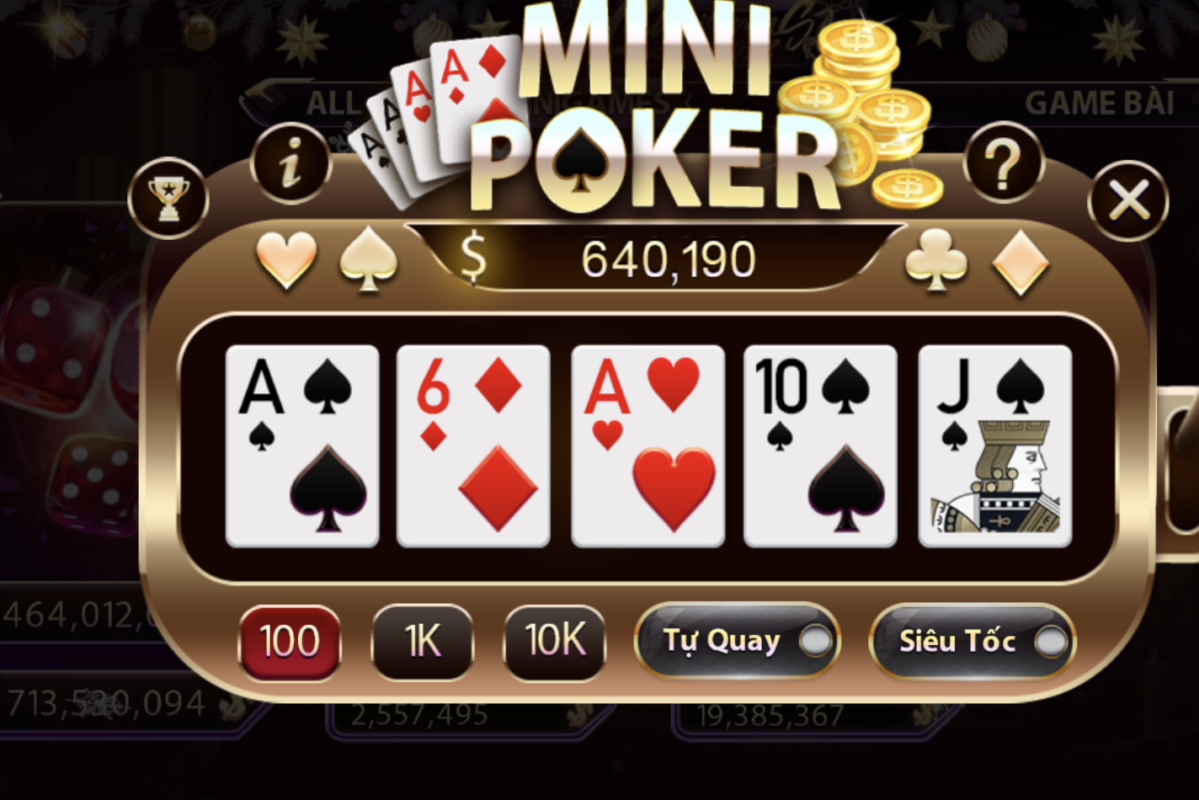 Hướng dẫn các bước chơi mini Poker khi tham gia tải Gemwin